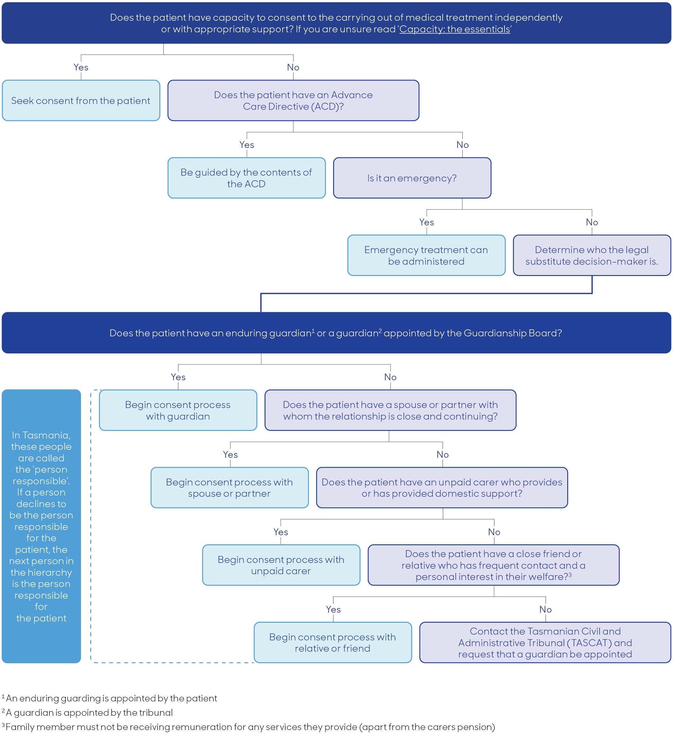 Substitute decision-makers flowchart Tasmania