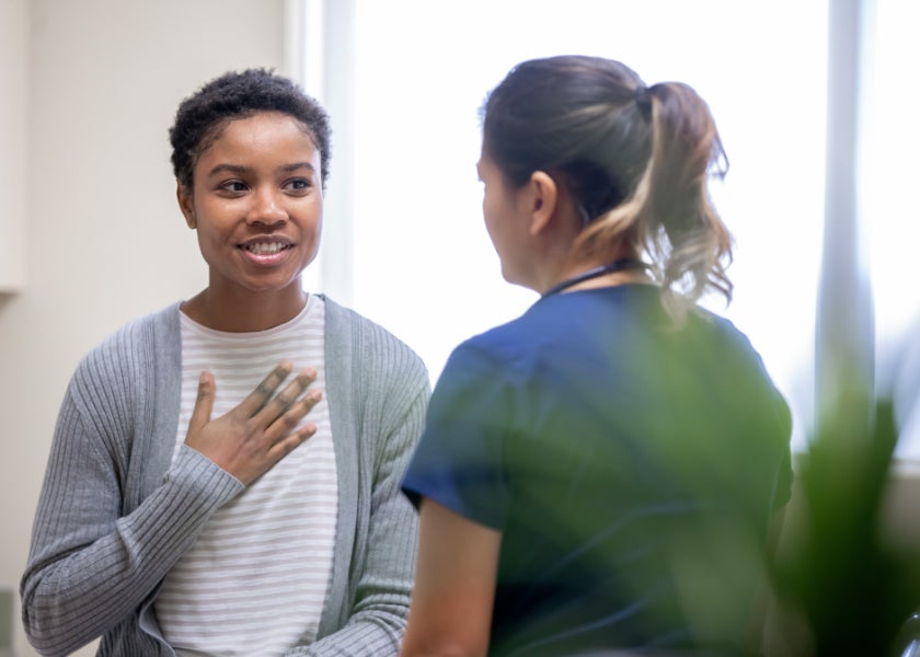 Doctor and patient talking