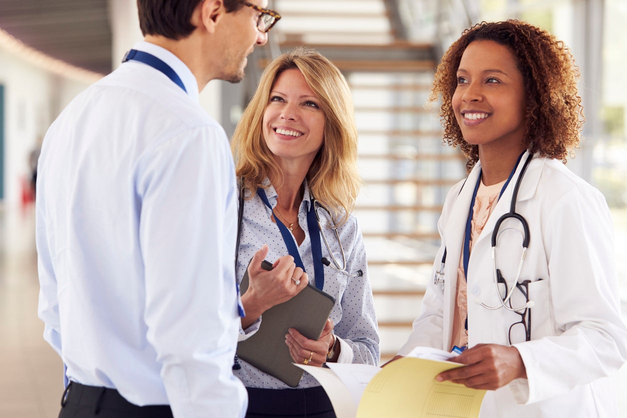 Young doctors in a group