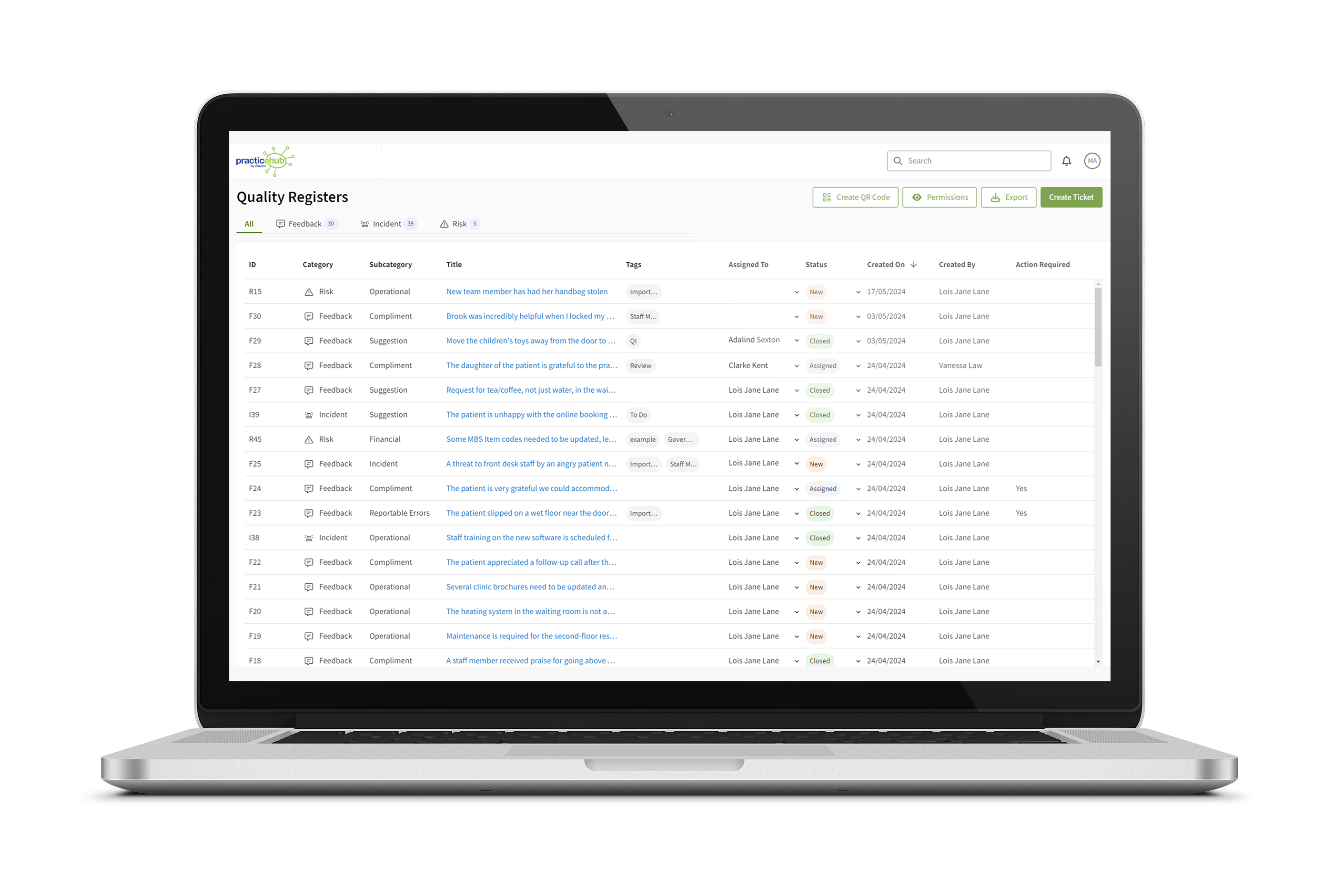 Quality Registers and Custom Registers