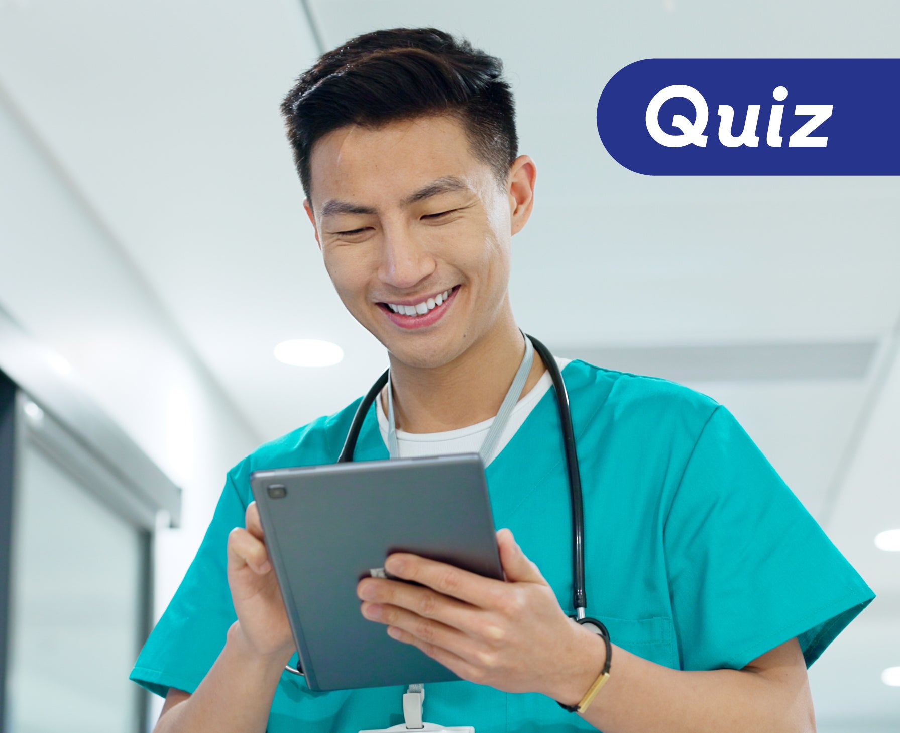 doctor reading tablet