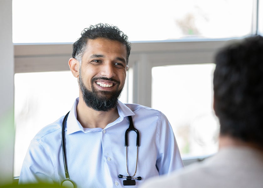 doctor smiling at patient