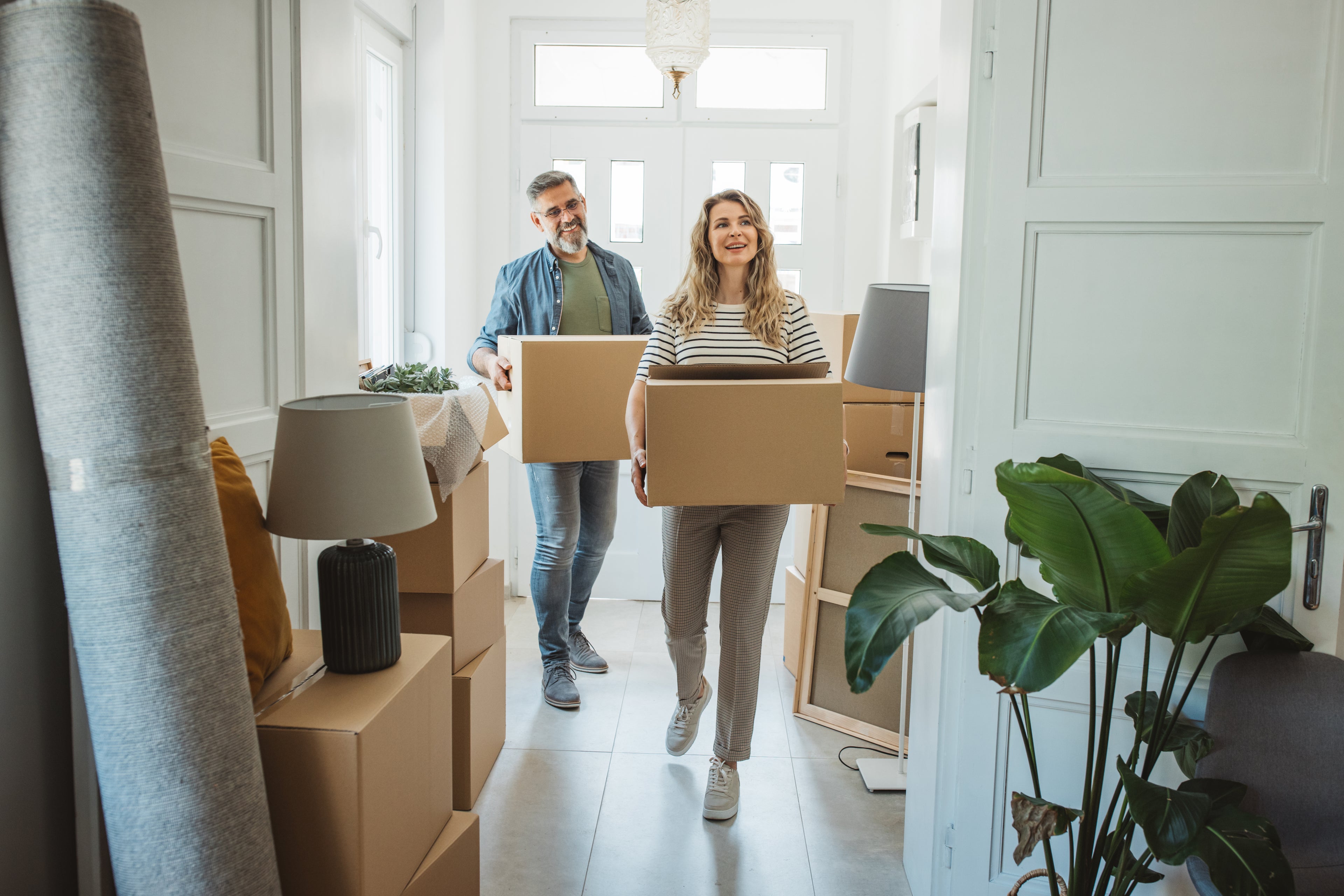 people moving into a new home