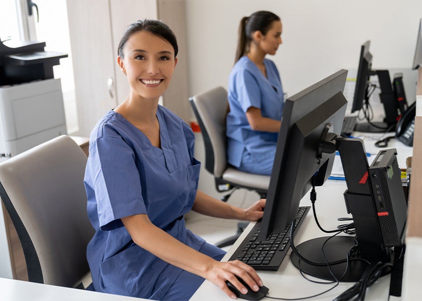 Nurse smiling at camera