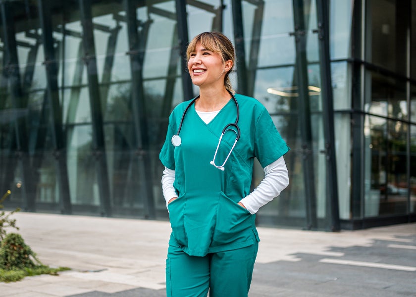 Nurse smiling