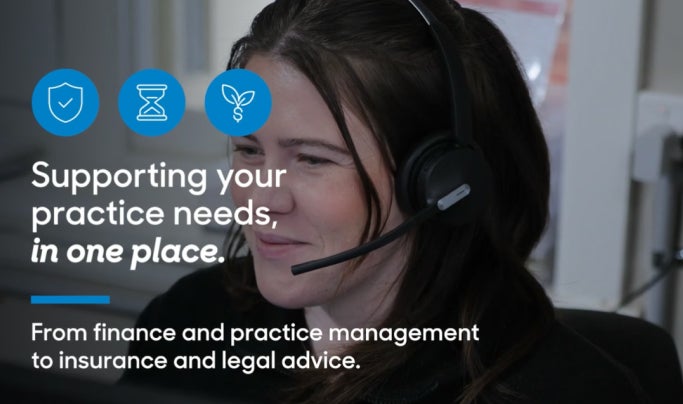 receptionist with headphones on