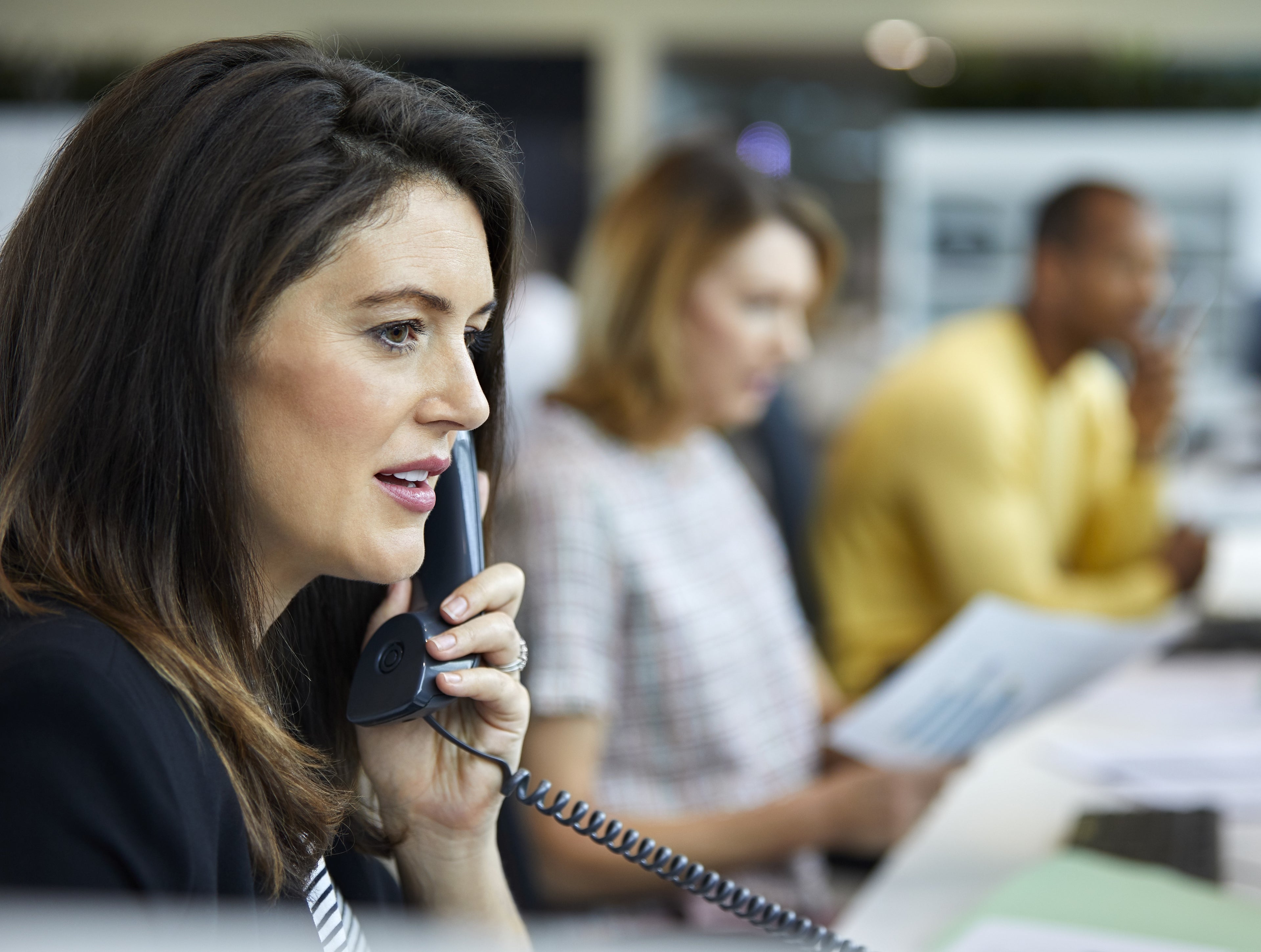 Female receptionist on phone