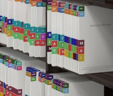 Medical records on a shelf