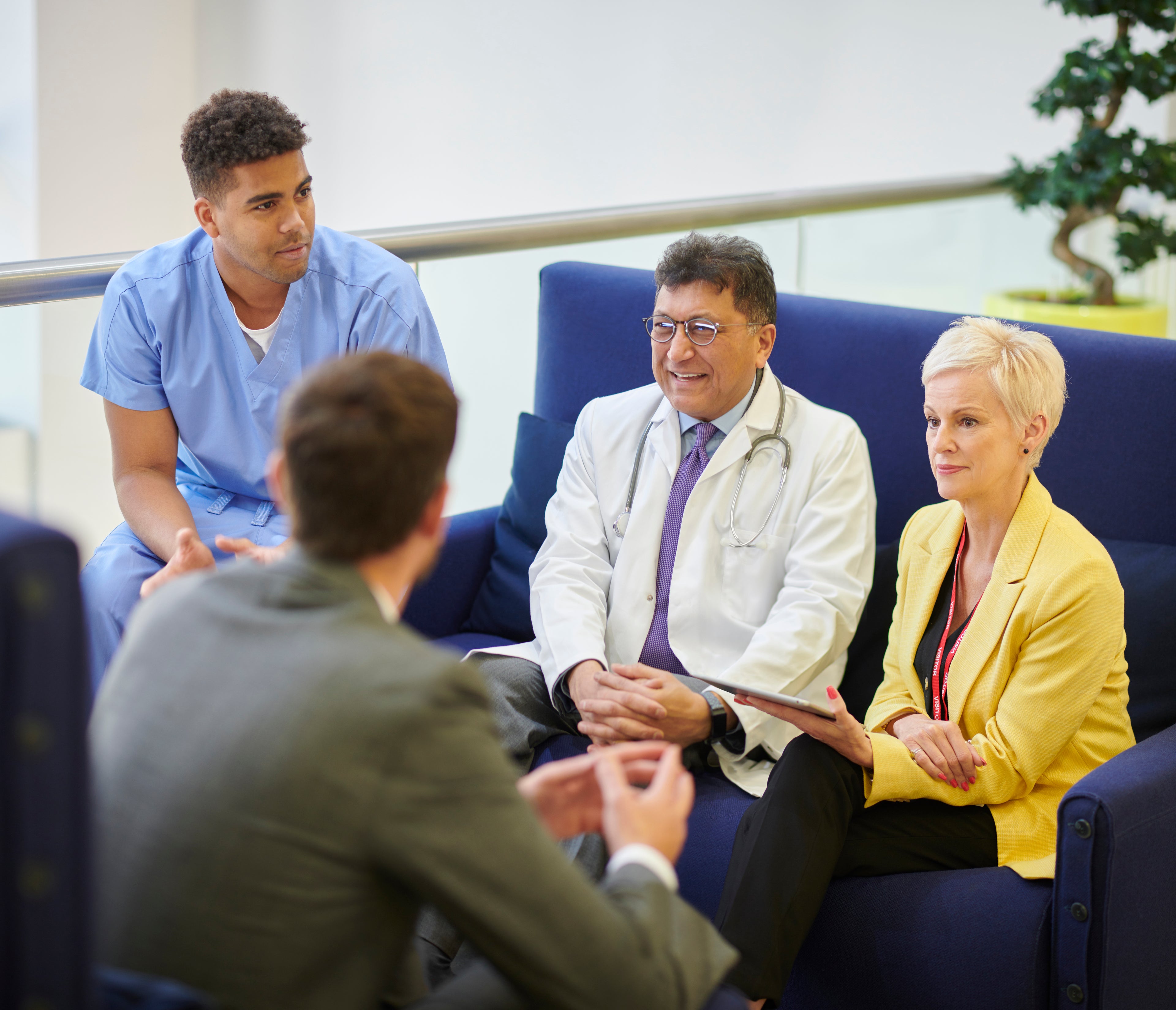 doctor talking with team