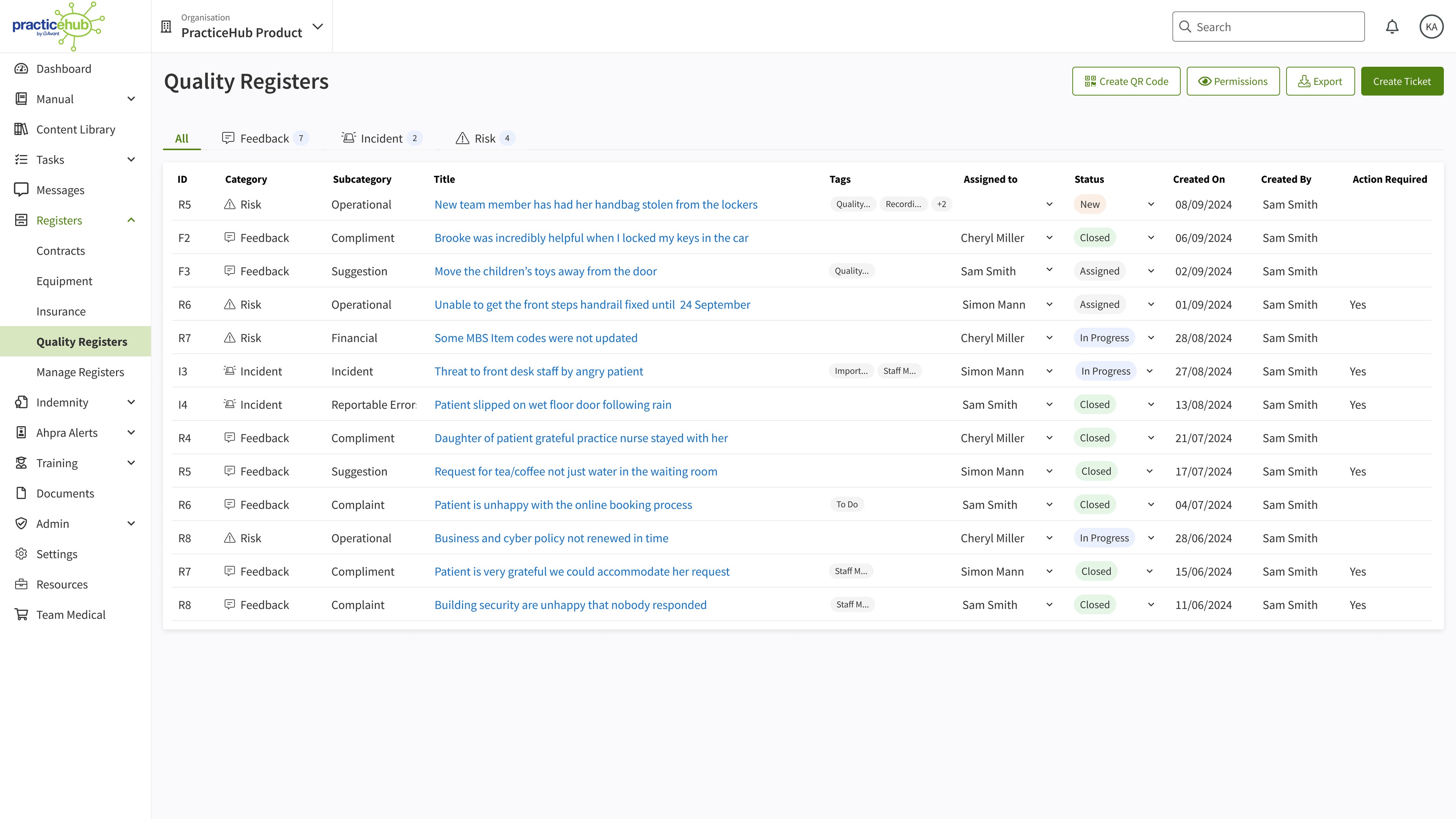 PracticeHub_QualityRegisters