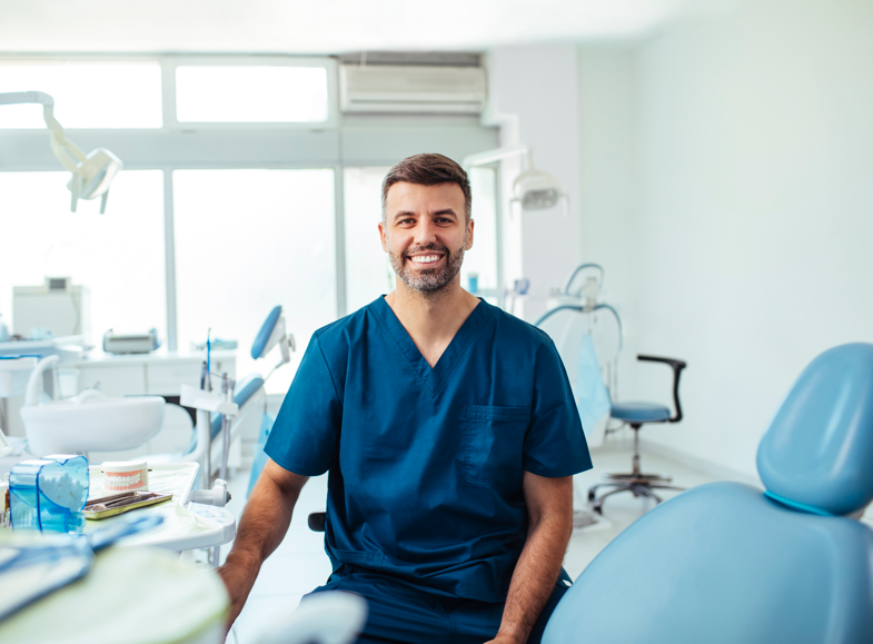 Dentist smiling