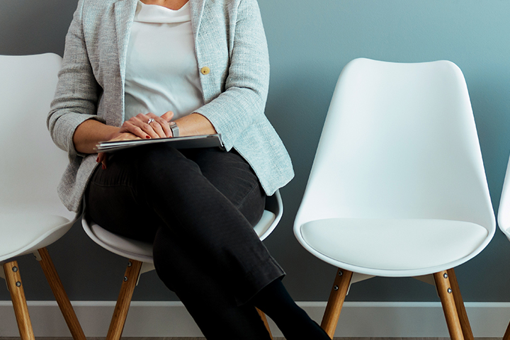 Lady sitting in waiting room