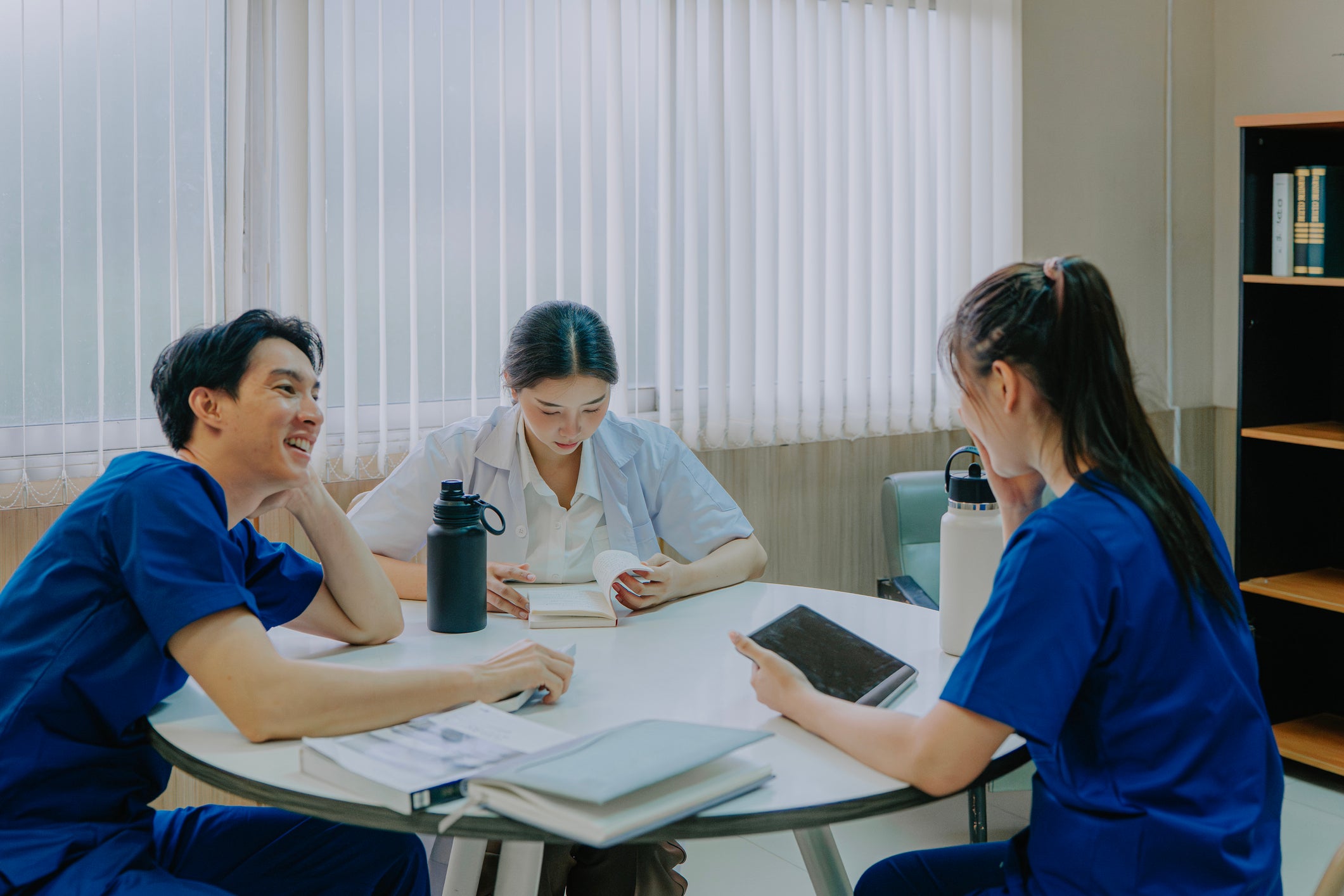 Medical interns looking relaxed