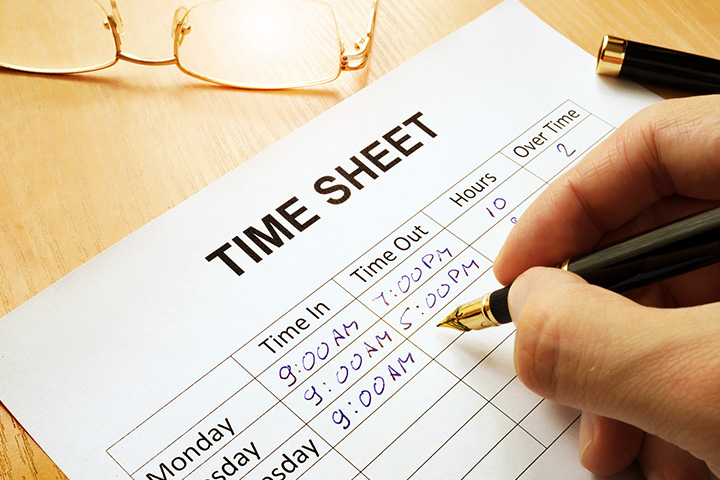 completing a timesheet