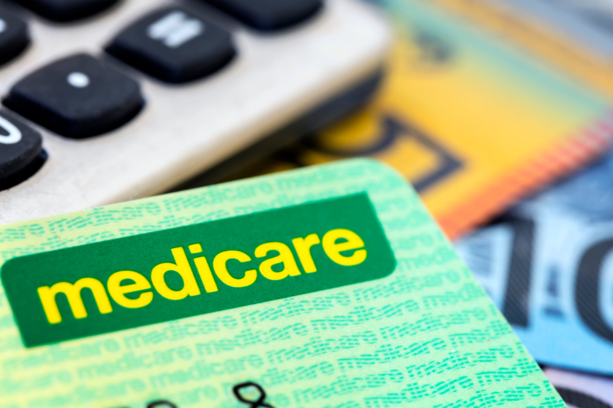 Medicare card and cash 
