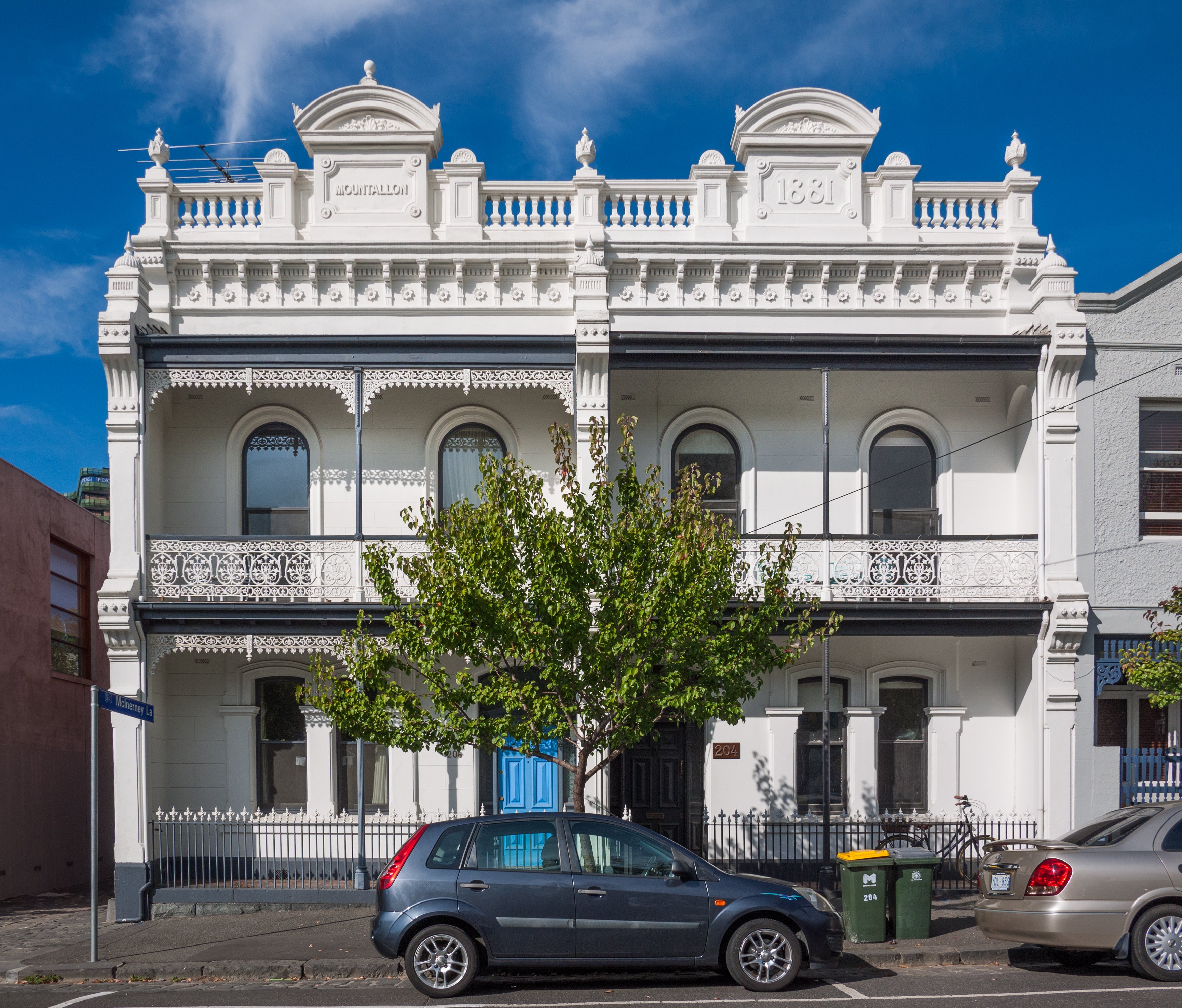 Exterior of terrace style home purchased with finance for doctors