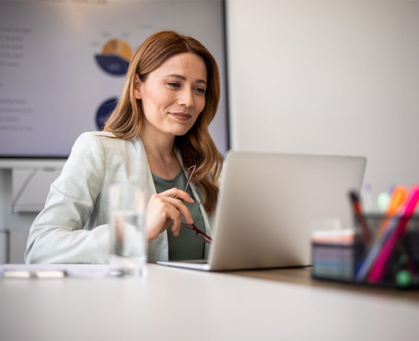 Lady at desk on laptop