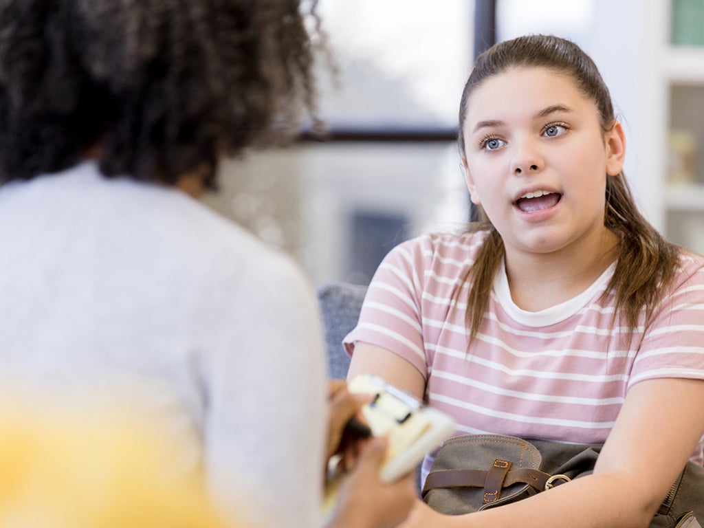 teenage girl at doctor's office 