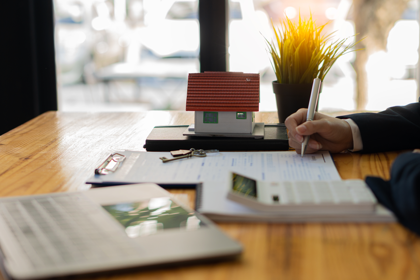 property with signing papers