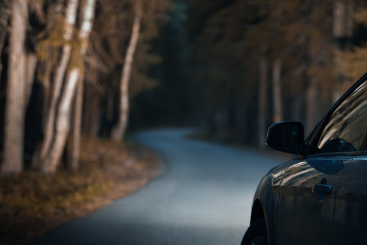 Car driving on road