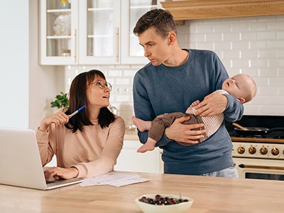 Family in kitchen