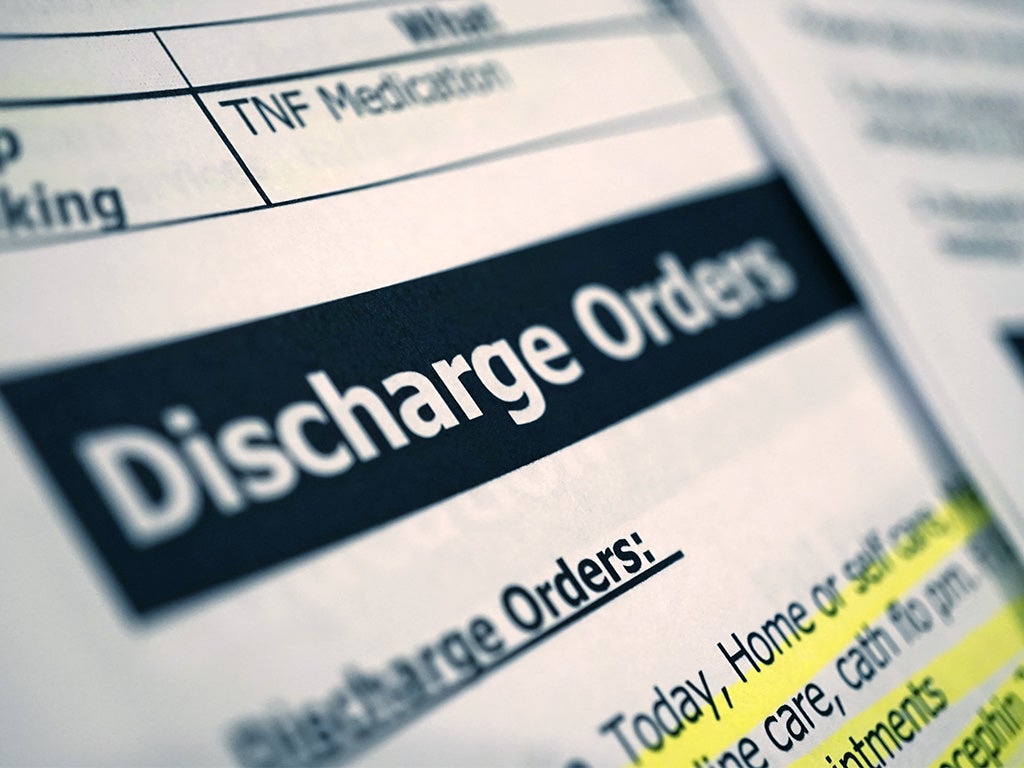 paperwork for patient discharge