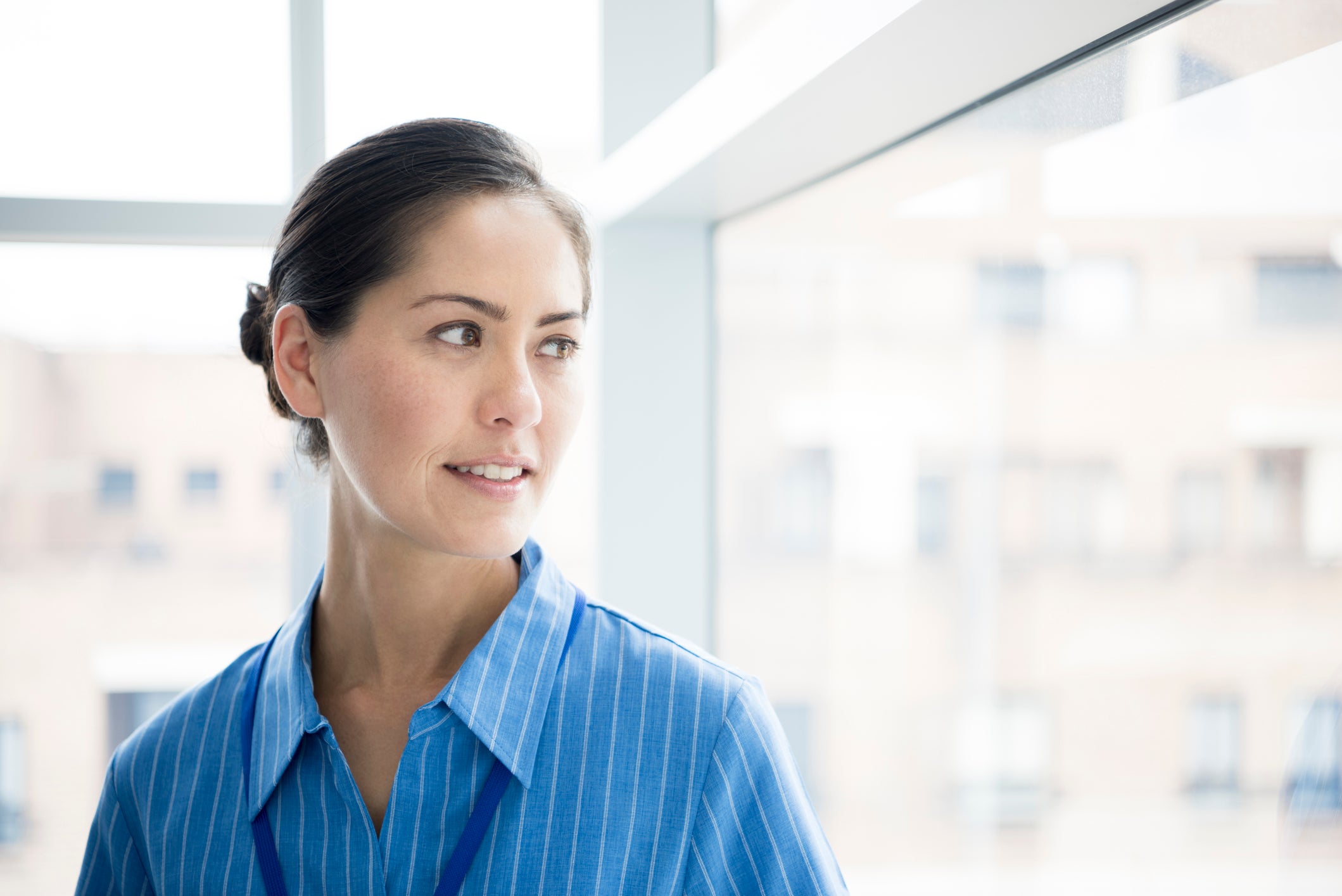 Female doctor thinking 