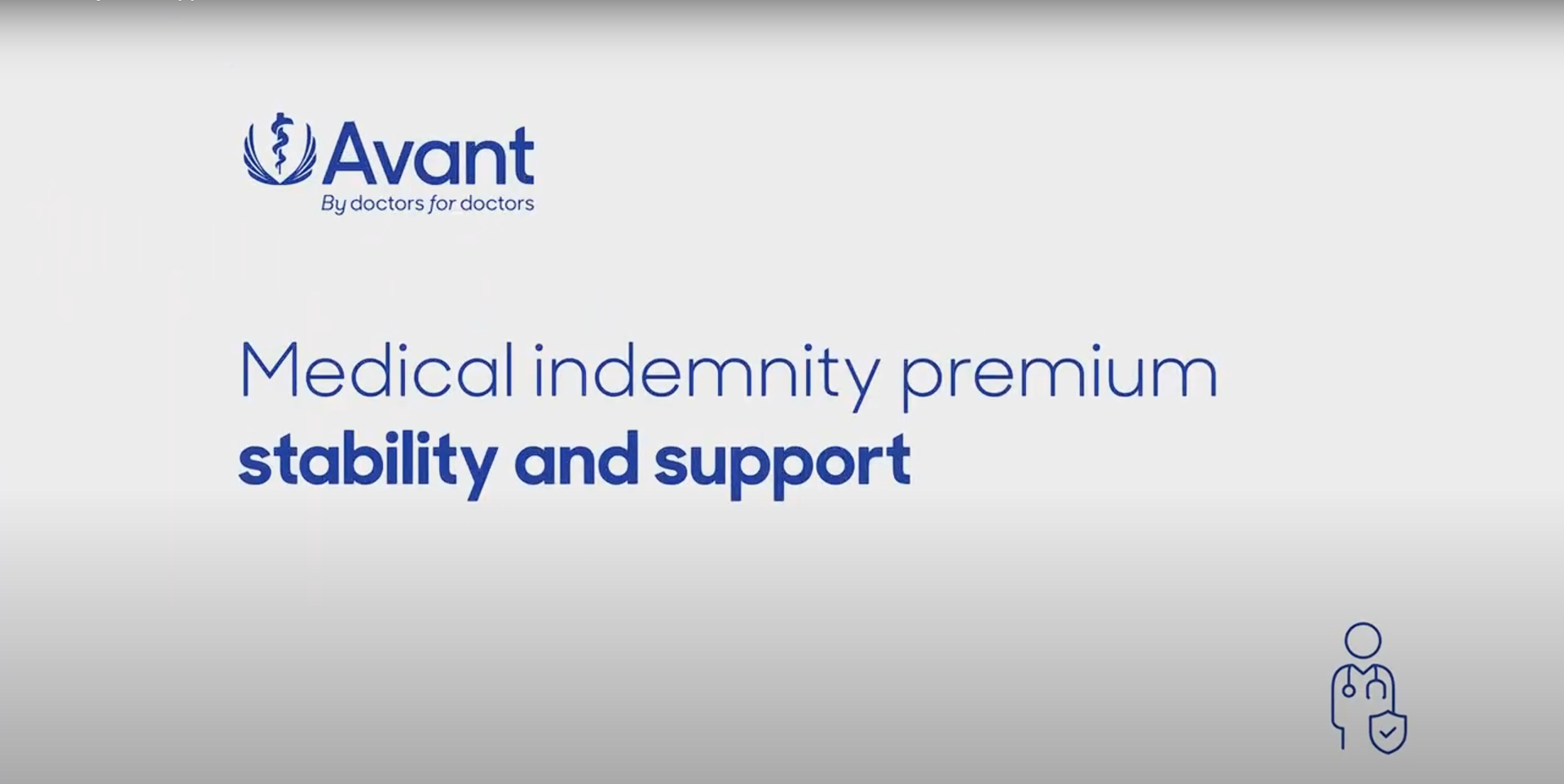 Medical indemnity premium stability and support text thumbnail