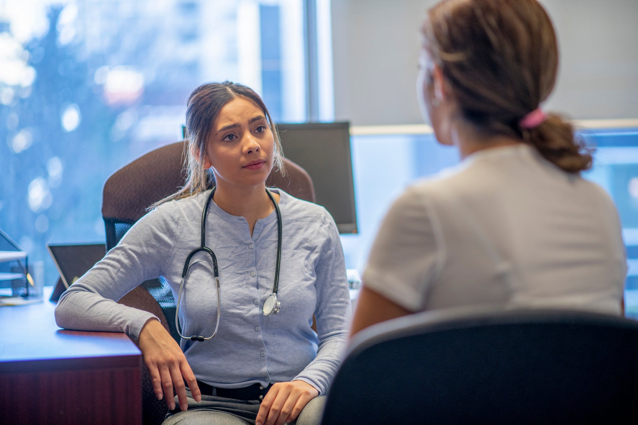 doctor and patient chatting