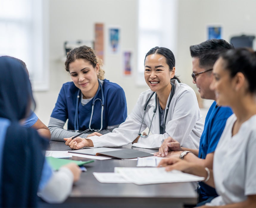 doctors and nurses talking